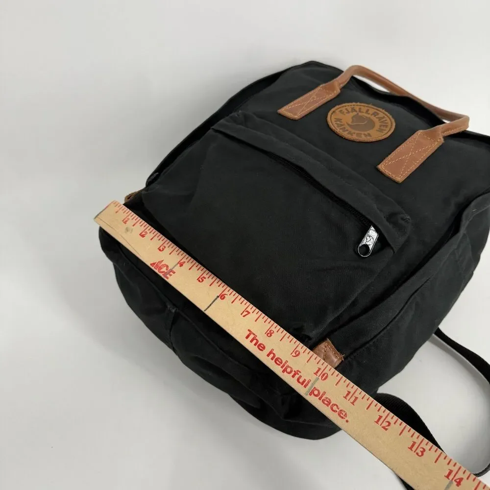 Fjallraven 27173 Kanken No. 2 Canvas Leather G-1000 backpack Rucksack Bag Black